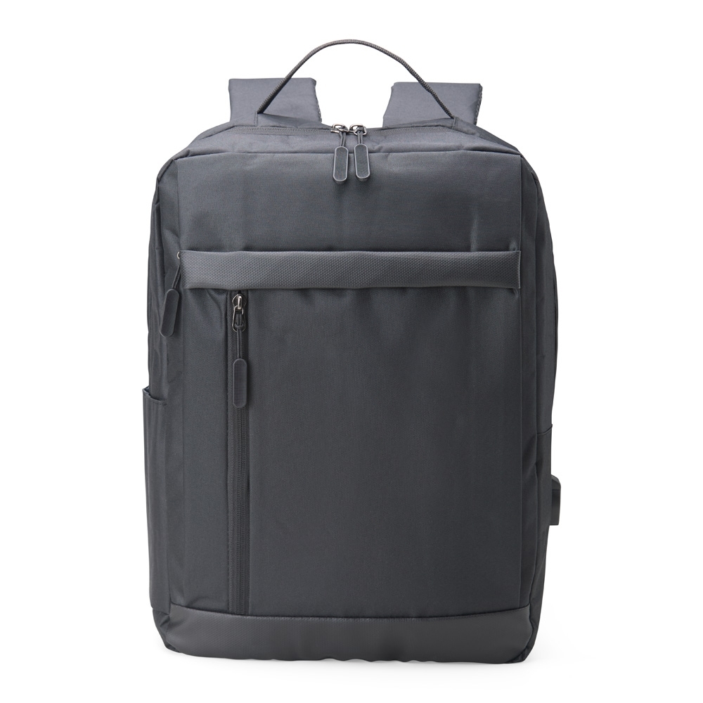 MOCHILA DE NYLON COM DET. EM COURO SINT.
