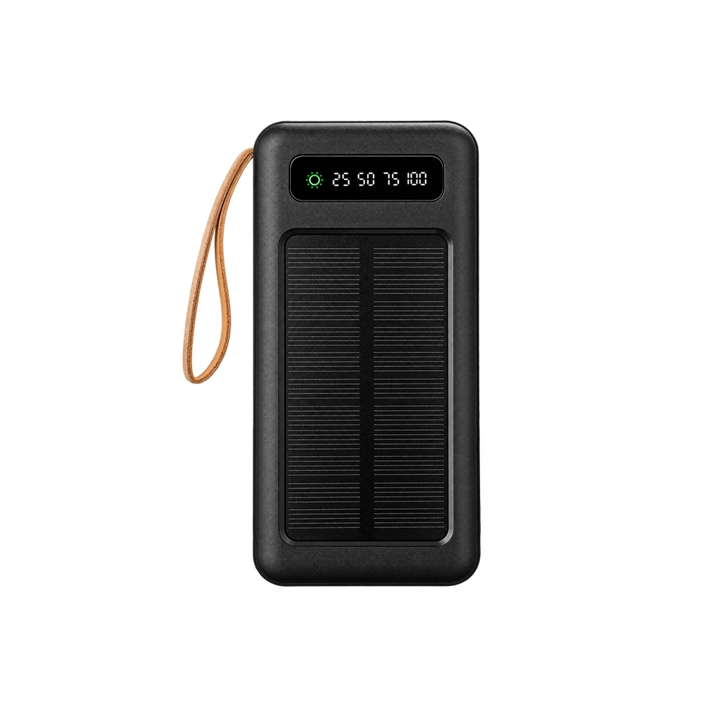 POWER BANK SOLAR 10.000MAH COM LANTERNA E MULTISSAÍDAS