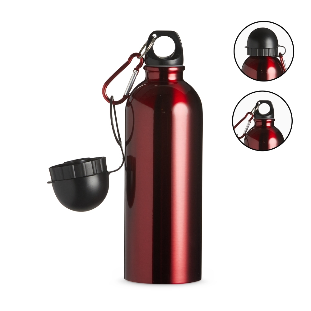 SQUEEZE INOX 500ML C/ BICO E MOSQUETÃO