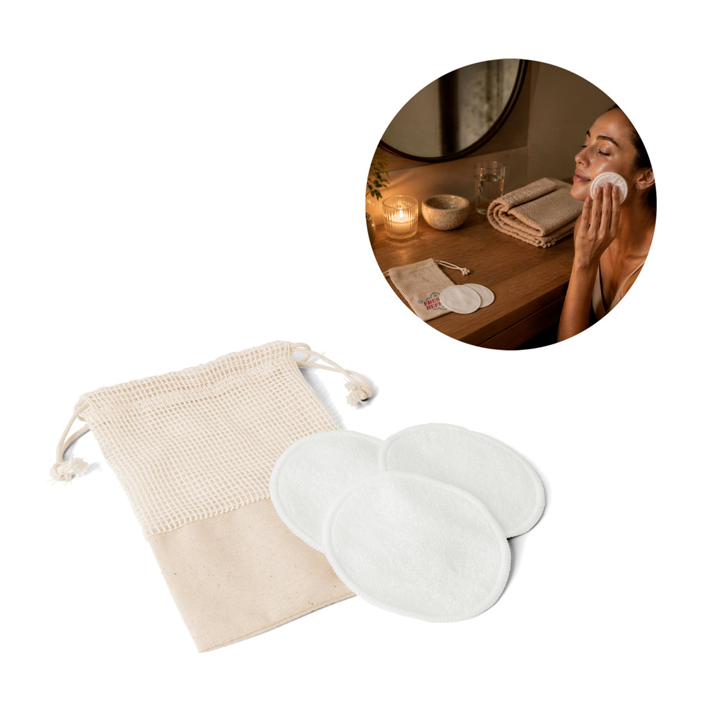 ELISE. Conjunto de 3 discos de limpeza facial laváveis e reutilizáveis