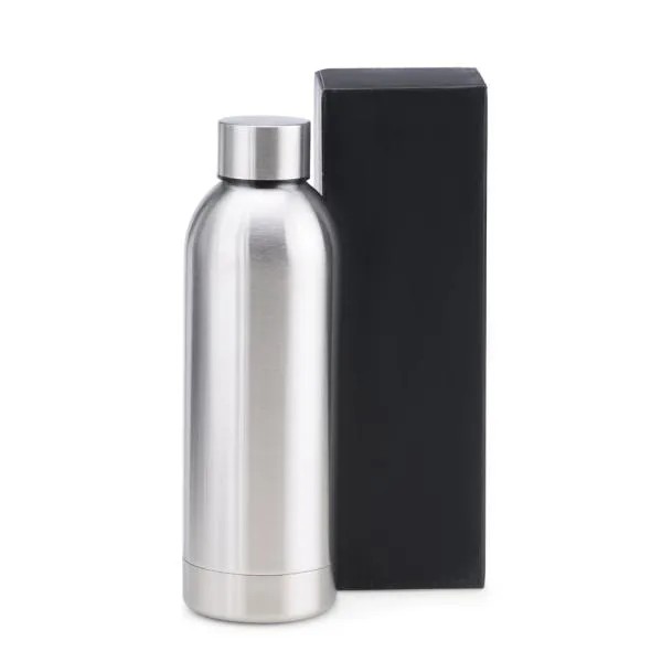 GARRAFA EM INOX PAREDE DUPLA - PRATA - 500 ML