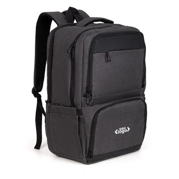 MOCHILA COM BOLSO TÉRMICO EM RPET - CINZA ESCURO - 24L