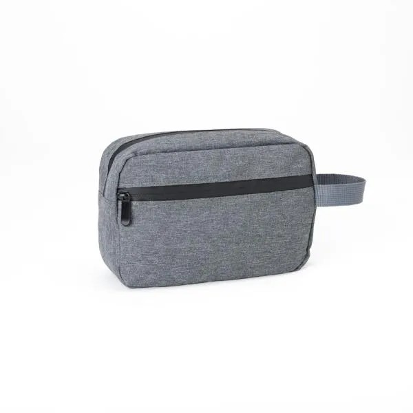 NECESSAIRE EM POLIESTER 300D - MELANGE CINZA