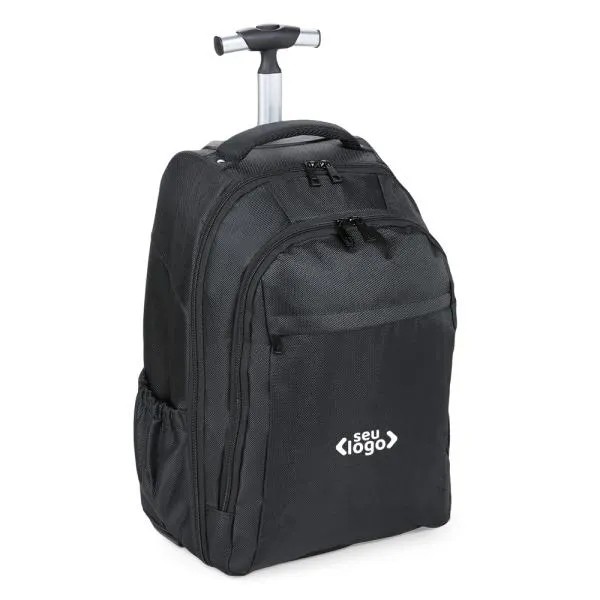 MOCHILA EM POLYESTER 600D COM RODINHA - 35L - PRETA