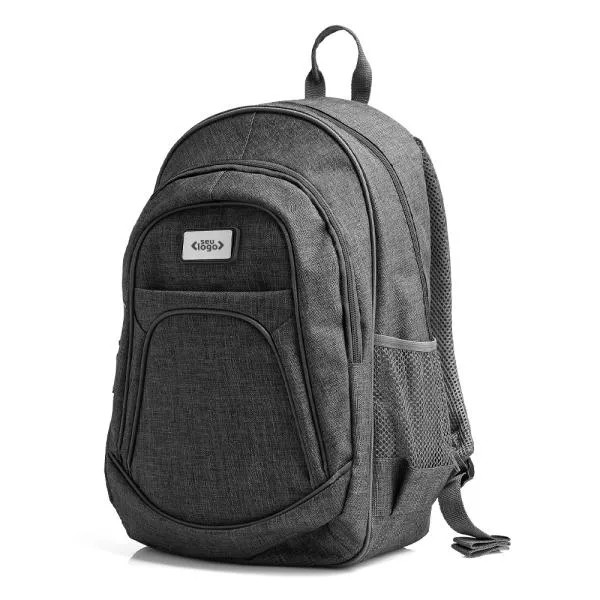 MOCHILA EM POLIÉSTER 300D - MELANGE CINZA