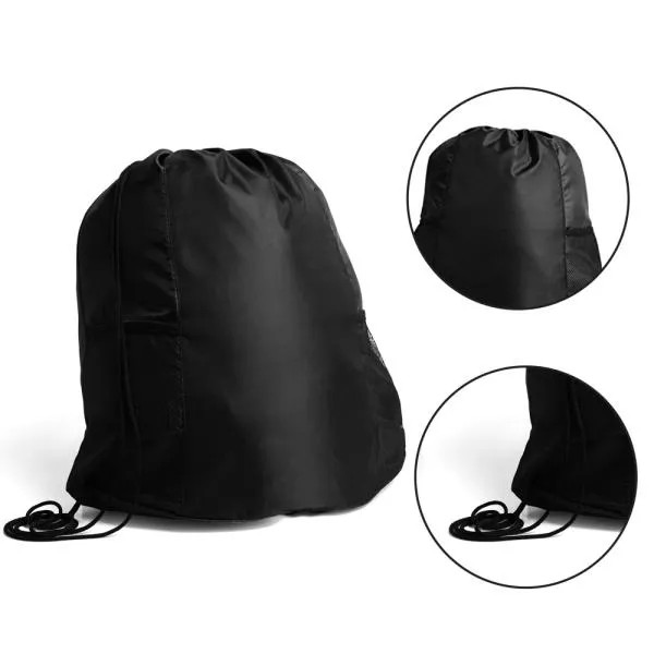 MOCHILA SACOLA PRETA EM NYLON - 20L