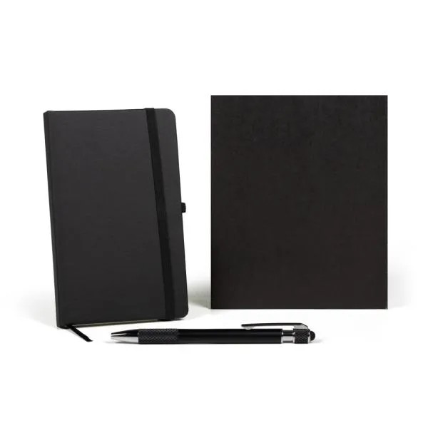 CADERNETA P/ ANOTAÇÕES COM CANETA - PRETO