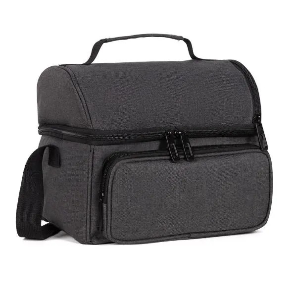 BOLSA TÉRMICA EM RPET -  CINZA ESCURO - 10L