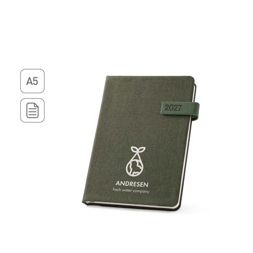 ANDRESEN A5. Agenda em PET reciclado (100% rPET)