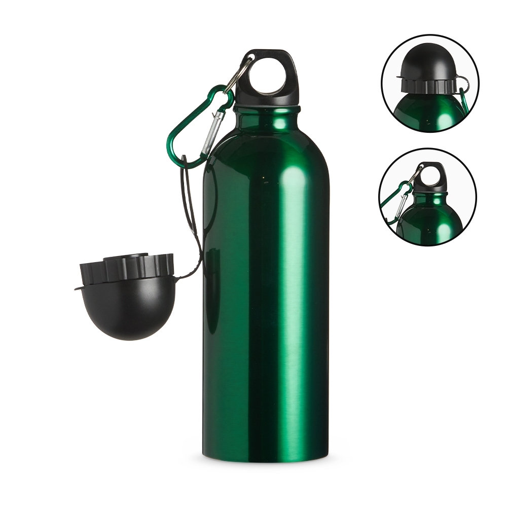 SQUEEZE INOX 500ML C/ BICO E MOSQUETÃO