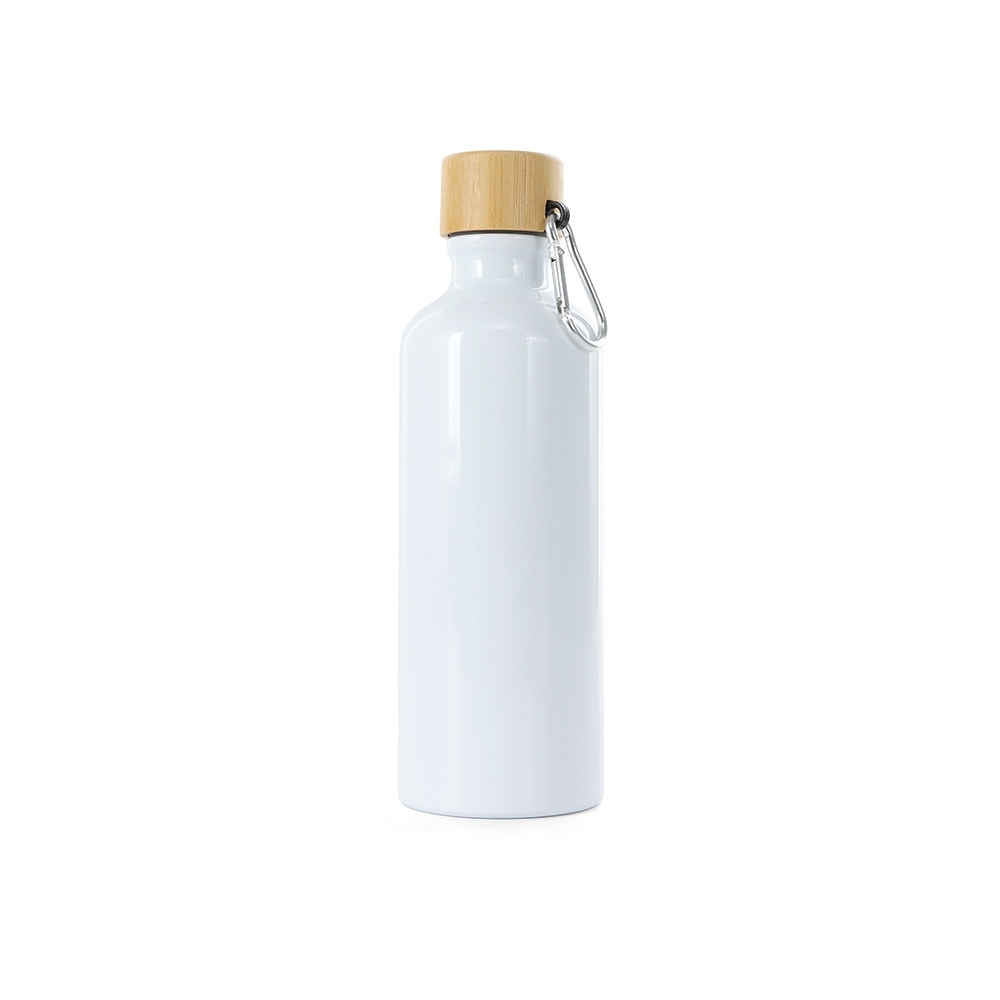 GARRAFA ALUMÍNIO 500ML TAMPA BAMBU