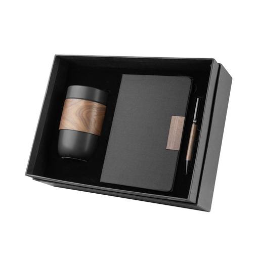 [CJ320] Kit escritório Caderno, Caneca e Caneta Metalica