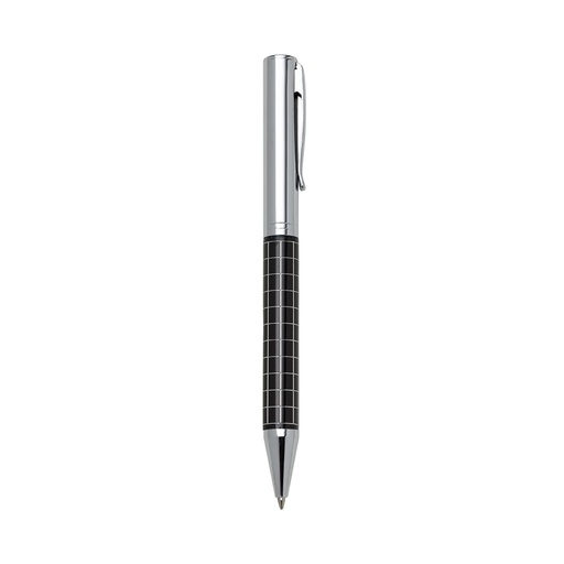 [X034754] CANETA METAL C/ DET QUADRICULADO