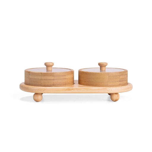 [X251992] CONJUNTO POTES BAMBU 2 PEÇAS