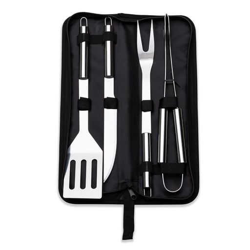 [X013013] KIT CHURRASCO 4 PEÇAS INOX C/ ESTOJO