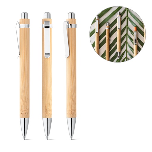 [81163-160] HERA. Caneta esferográfica em bambu com escrita em azul