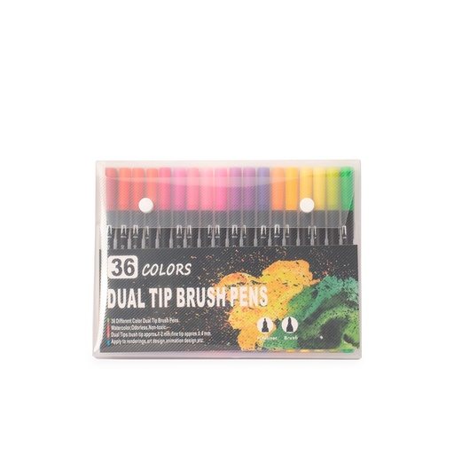 [X205133] KIT CANETINHAS PONTA DUPLA 36 CORES