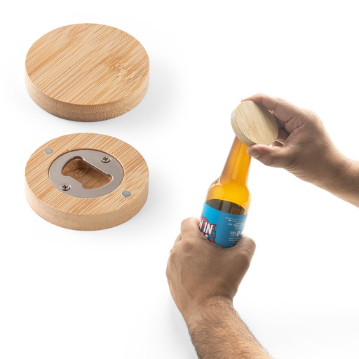 [94573-160] AMCHUR. Porta copos em bambu com abridor e imã