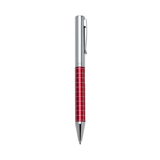 [X034762] CANETA METAL C/ DET QUADRICULADO