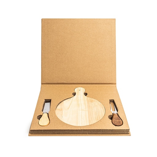 [X121924] KIT QUEIJO 2 PEÇAS + TÁBUA REDONDA