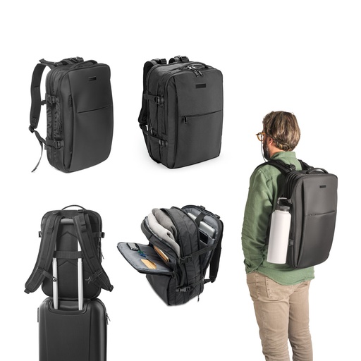 [52318-103] DALLAS PLATE. Mochila de viagem para notebook (17'3") em poliéster reciclado 600D de alta densidade, com compartimento para arrumação (29 L)
