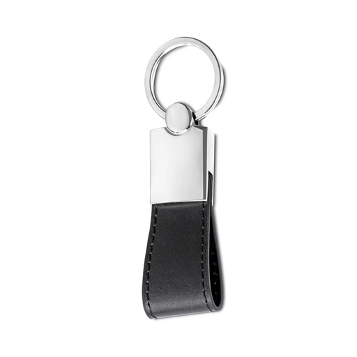 [X111589] CHAVEIRO METAL C/ ALÇA COURO SINTÉTICO