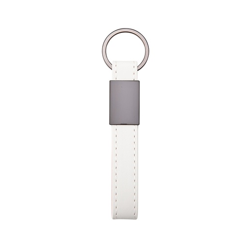 [X247243] CHAVEIRO METAL COM COURO SINTÉTICO