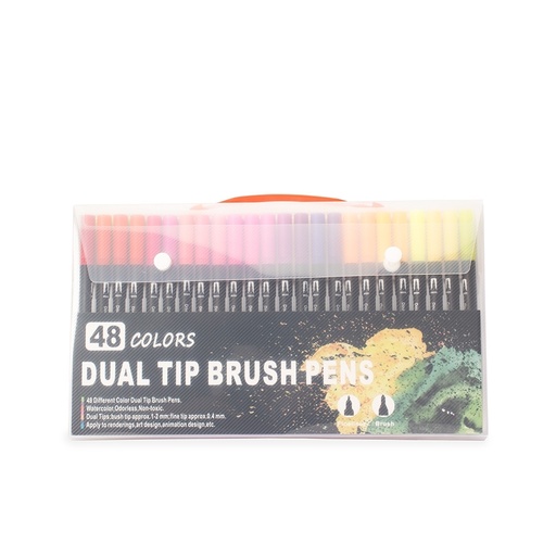 [X205141] KIT CANETINHAS PONTA DUPLA 48 CORES
