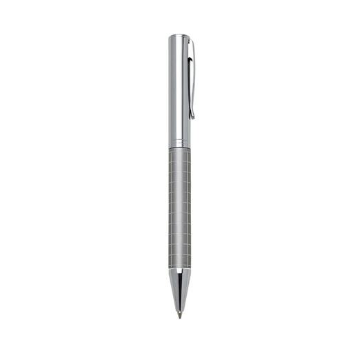 [X034738] CANETA METAL C/ DET QUADRICULADO