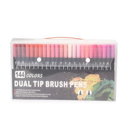 [X211290] KIT CANETINHAS PONTA DUPLA 144 CORES