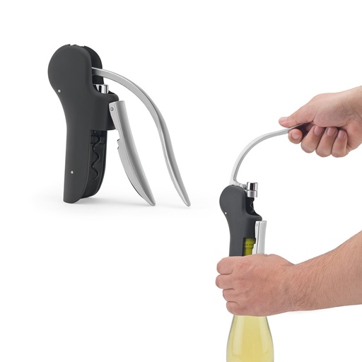 [94374-103] LAGREIN. Saca-rolhas em ABS e zinco com alavanca automática para abertura fácil