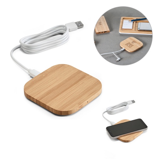 [57910-160] ECOPOWER. Carregador por indução super-rápido em bambu (15W)