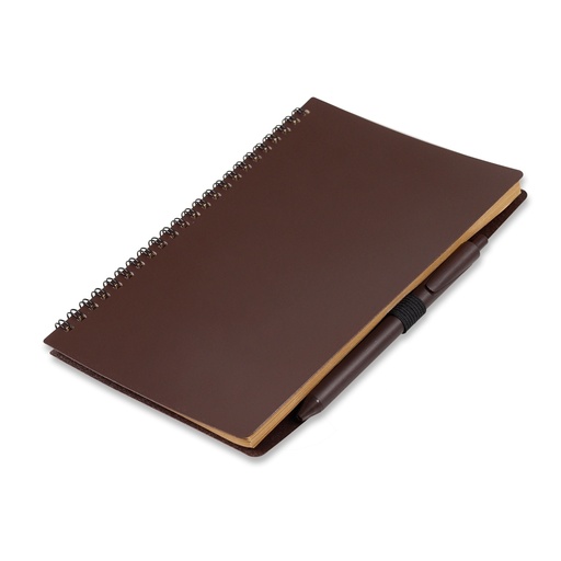 [X122785] CADERNO P/ ANOT. C/ CANETA FIBRA DE CAFE