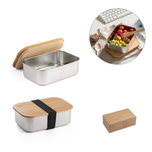 [94025-160] SHINO. Lancheira. Marmita em aço inox e tampa em bambu 800 mL
