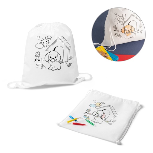 [52619-106] BALOO. Sacola tipo mochila para colorir em non-woven (80 g/m²)
