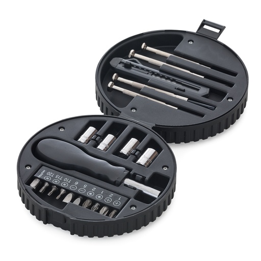 [X056766] KIT FERRAMENTA C/ ESTOJO FORMATO PNEU