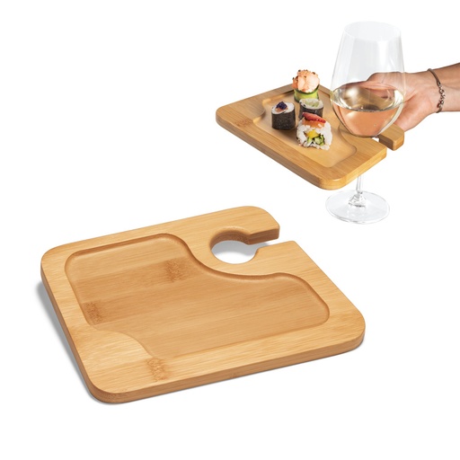 [93829-160] FABRIS. Prato em bambu com suporte para copo