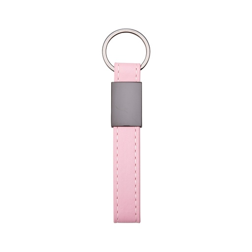 [X247235] CHAVEIRO METAL COM COURO SINTÉTICO