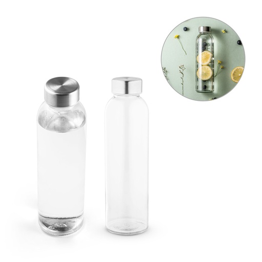 [94317-110] SOLER. Squeeze em vidro com tampa em aço inox (500 mL)