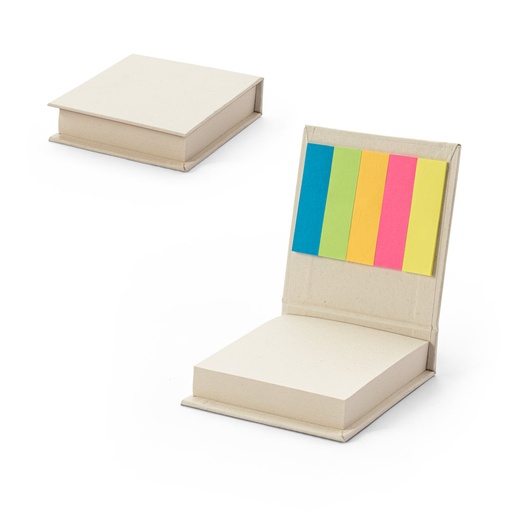 [93664-106] KAIRON. Conjunto 2 em 1 para escritório, em papel 100% reciclado, com 6 blocos adesivados