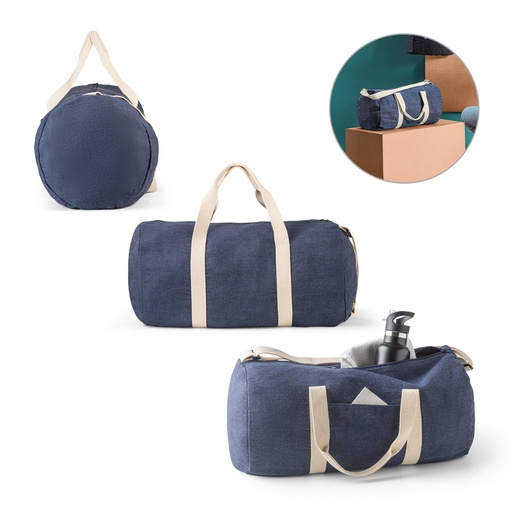 [92095-104] DENIM BAG. Sacola esportiva ou viagem em denim reciclado 25 L (300 g/m²)