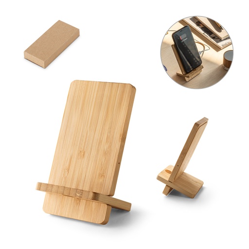 [97132-160] LANGE. Carregador por indução super-rápido e suporte em bambu para smartphone (15 W)