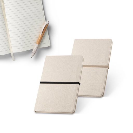 NERVAL. Caderno A5 de capa dura em linho (230 g/m²), com páginas pautadas