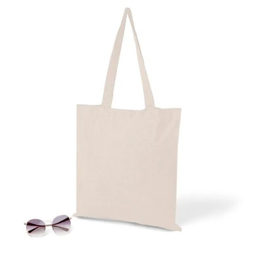 [CS-06020] SACOLA / ECOBAG EM ALGODÃO RECICLADO - NATURAL - 38X42CM