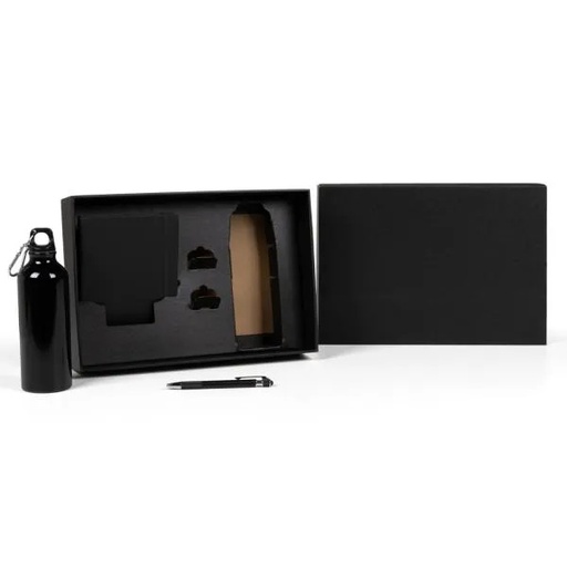 [KT-90560] KIT SQUEEZE, CADERNETA E CANETA - PRETO - 3 PÇS