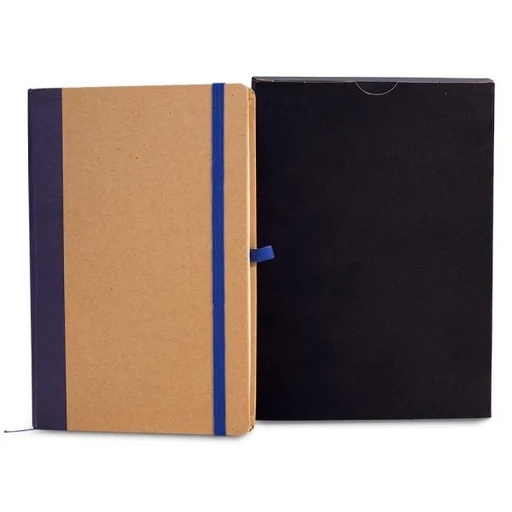 [LE-34373] CADERNETA S/ PAUTA - 14X21CM - BEGE/AZUL