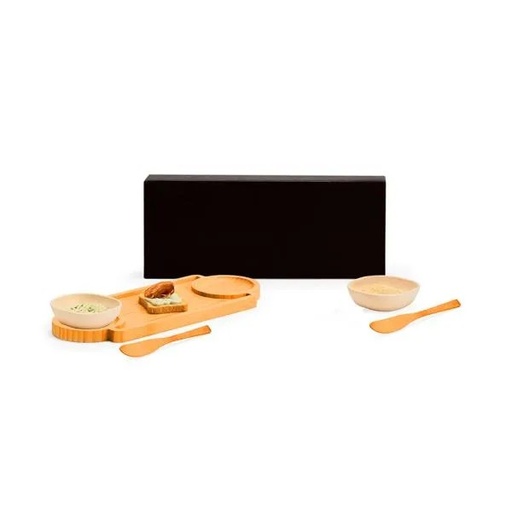 [PD-00603] CONJ. PARA PETISCOS EM BAMBU/FIBRA DE BAMBU - 5 PÇS - EXCLUSIVE
