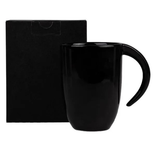[CO-41351] CANECA EM CERÂMICA PRETA - 350ML