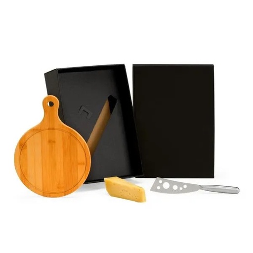 [KT-90101] KIT PARA QUEIJO EM BAMBU / INOX - 2 PÇS