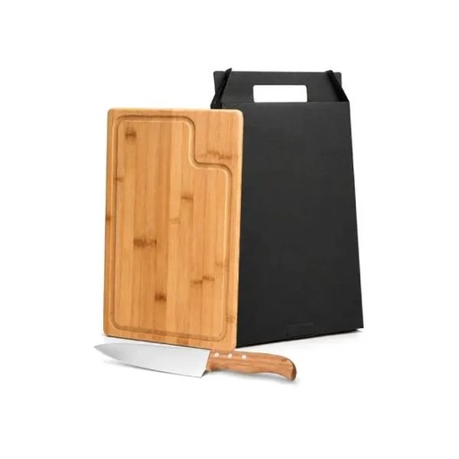 [MB-04083] CONJ. PARA CHURRASCO EM BAMBU / MADEIRA / INOX - 2 PÇS